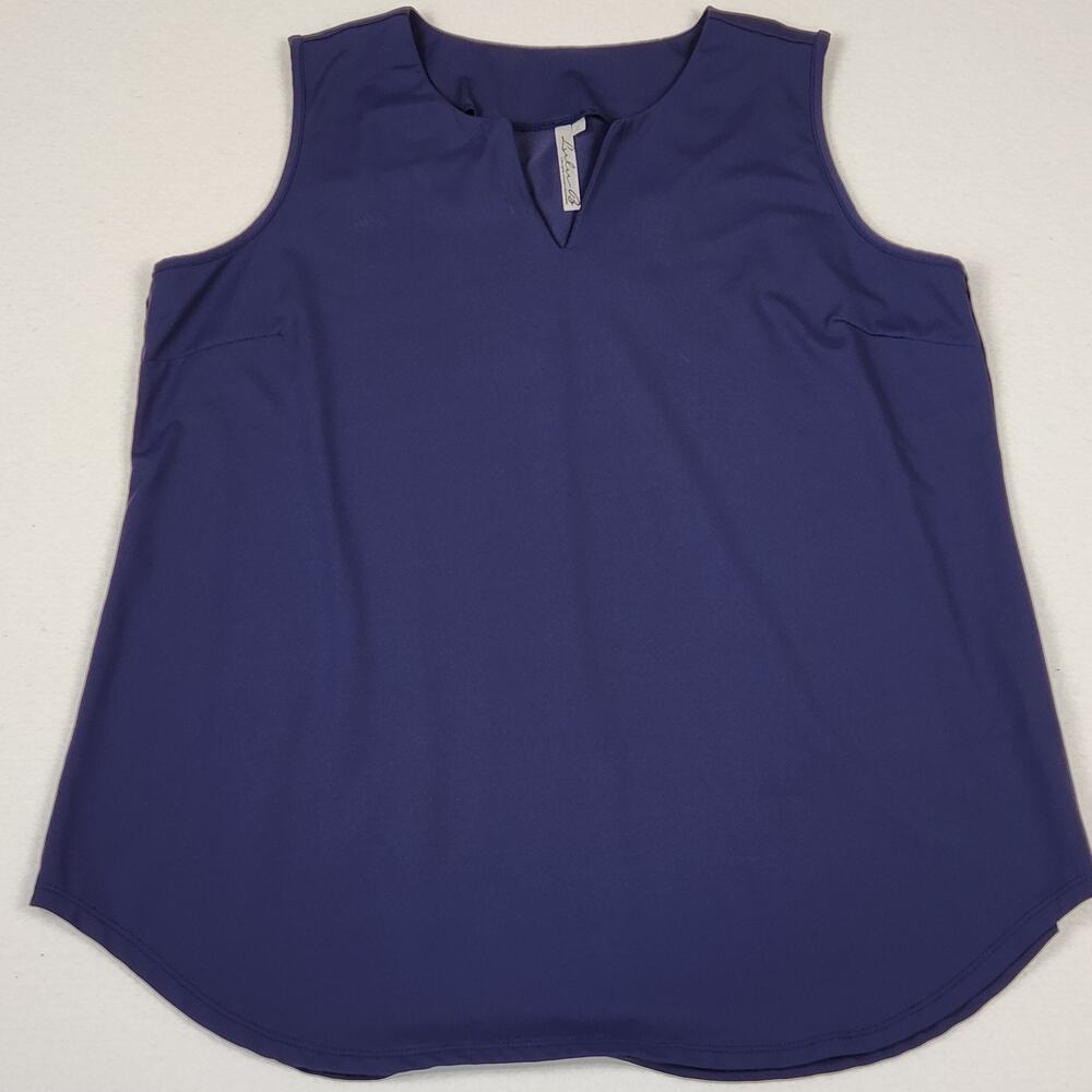 LULU B Sleeveless Classy Top, SPF 50Shell Navy, Women's L #SPX0612